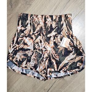 NWT FP Movement Free People The Way Home Green Black Tropical Floral Shorts S